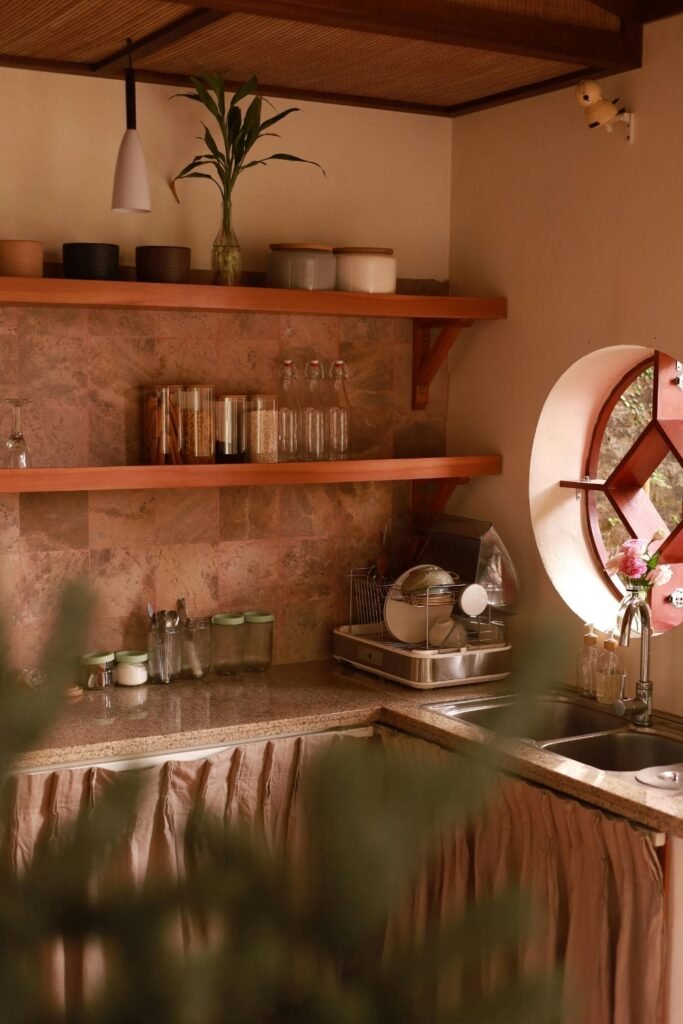 kitchen view in summer, home decor inspo.