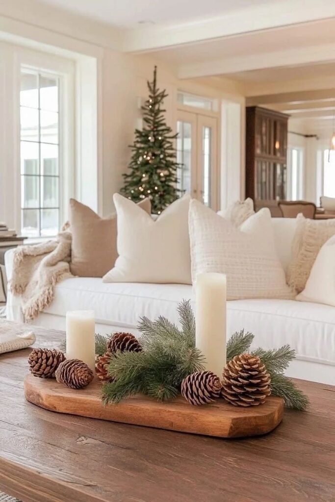 Coffee table displaying a meaningful keepsake alongside elegant home decor accessories.
